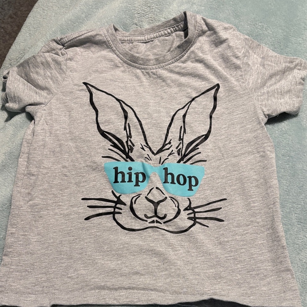 Kids Gray Hip Hop Bunny T-Shirt